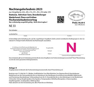 Bild von NE33-Nachrangelerlaubnis Beetzsee, Behnitzer Seen und Brandenburger Niederhavel